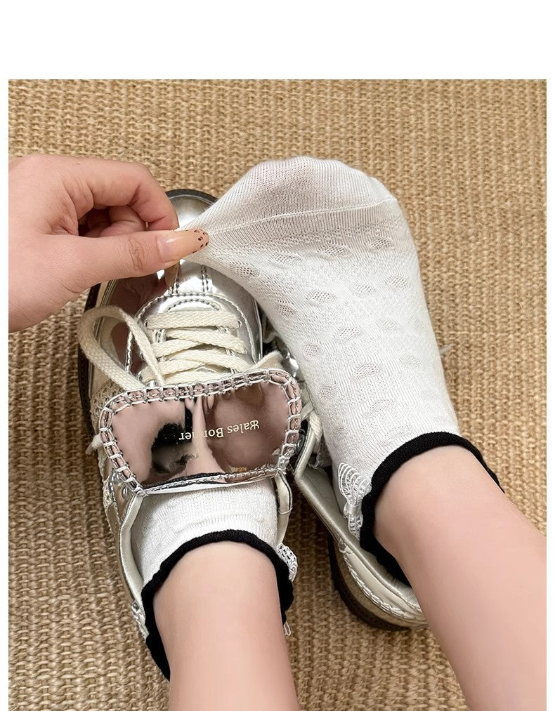 Sweet Bow Ruffle Ankle Socks | Breathable Summer Low Cut Socks for Women