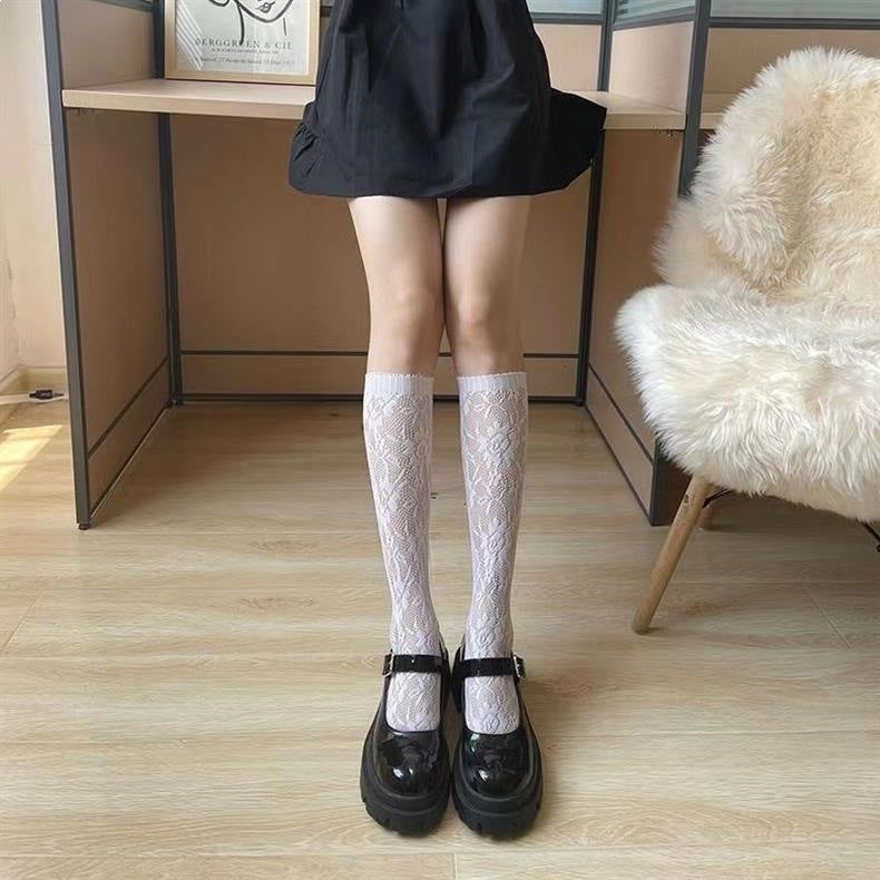 Lace Knee High Socks for Women | Sheer Breathable Summer Socks