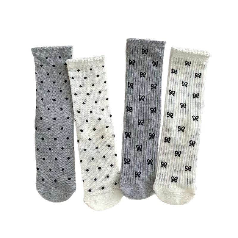 Women's Patterned Mesh Crew Slouch Socks | Balletcore Summer Socks