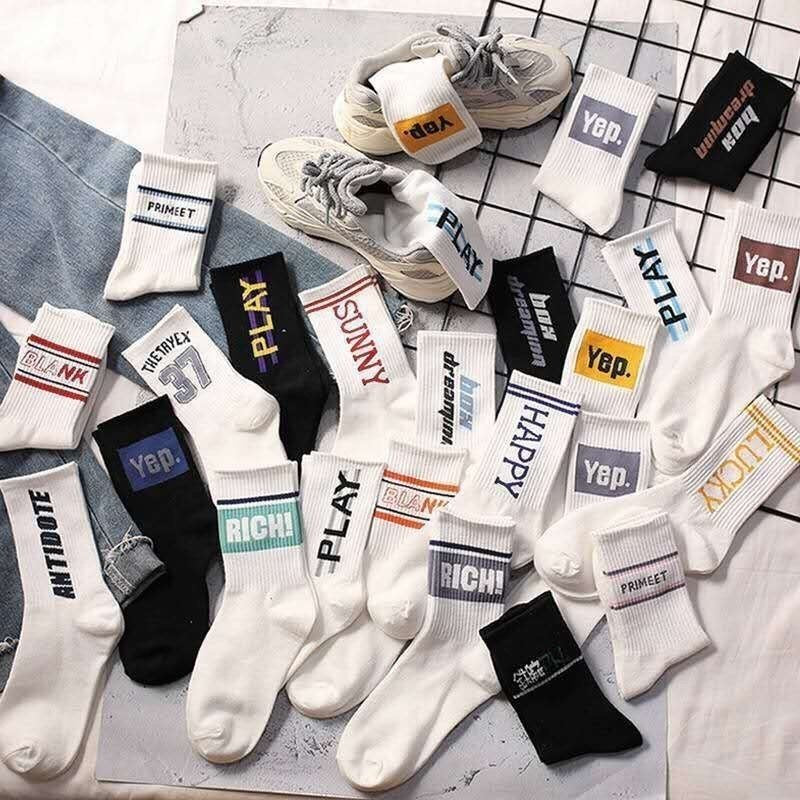 Trendy Graphic Crew Socks | Unisex Cotton Athletic Basketball Socks