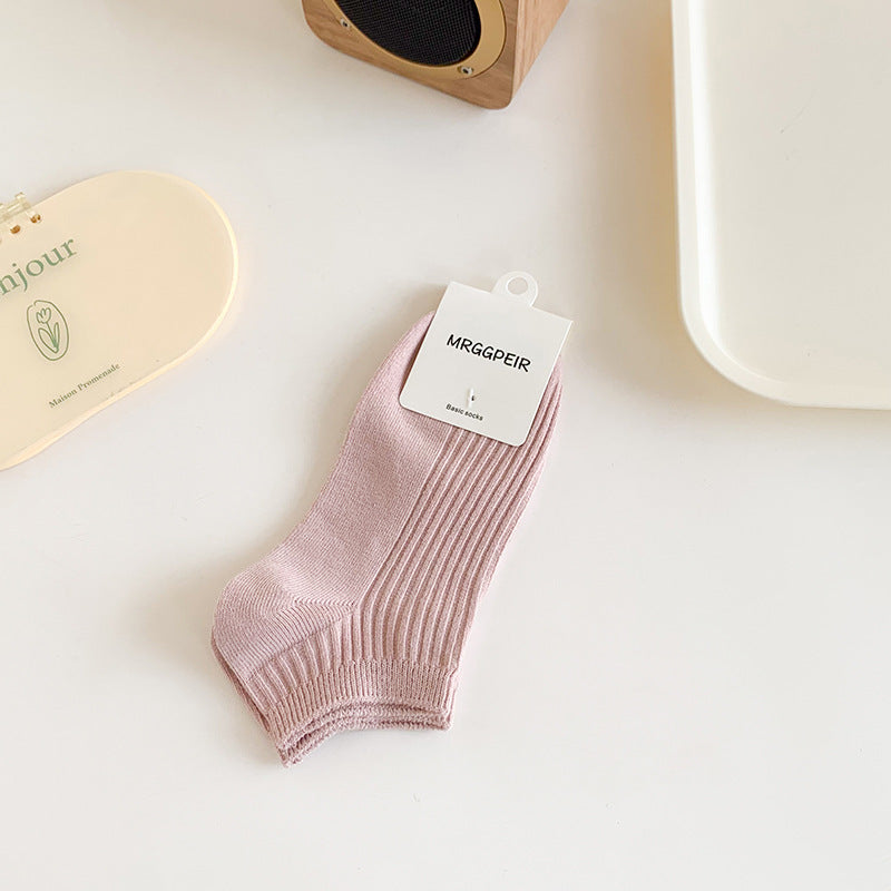 Solid Cotton Ankle Socks for Women | Breathable Everyday Short Socks