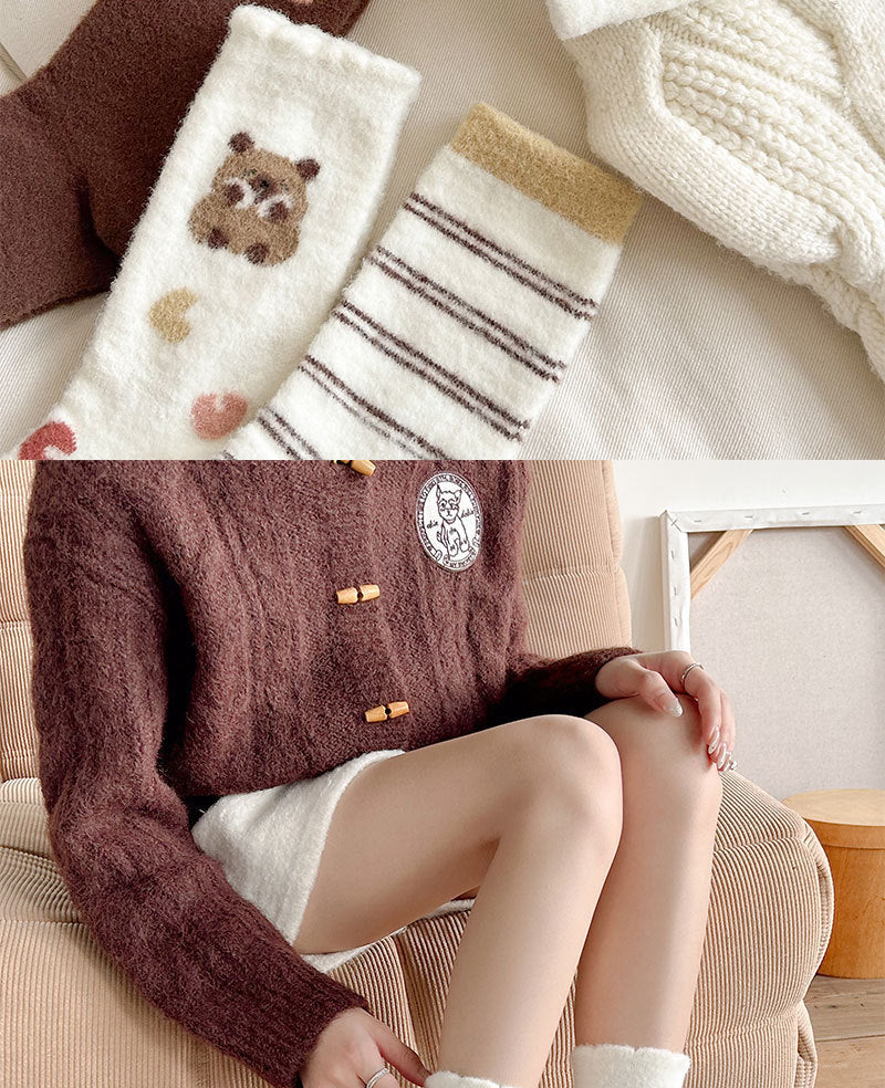 Cute Cozy Fuzzy Crew Socks | Warm Winter Socks for Women