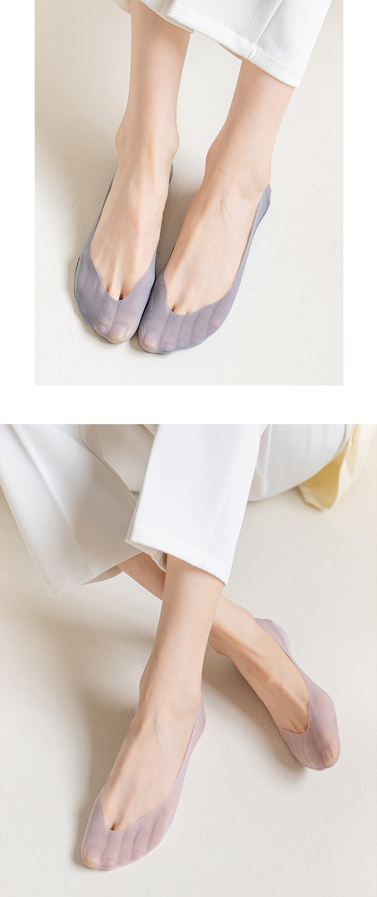 Ultra-Thin No Show Socks for Women | Invisible Non Slip Ice Silk