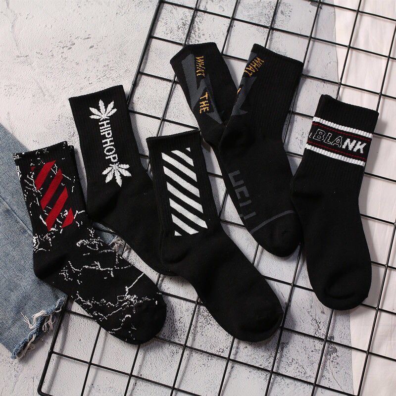 Trendy Graphic Crew Socks | Unisex Cotton Athletic Basketball Socks