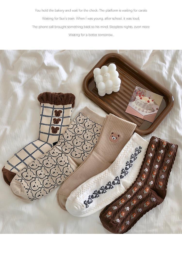 Cute Patterned Crew Socks for Women | Cozy Casual Cotton Socks
