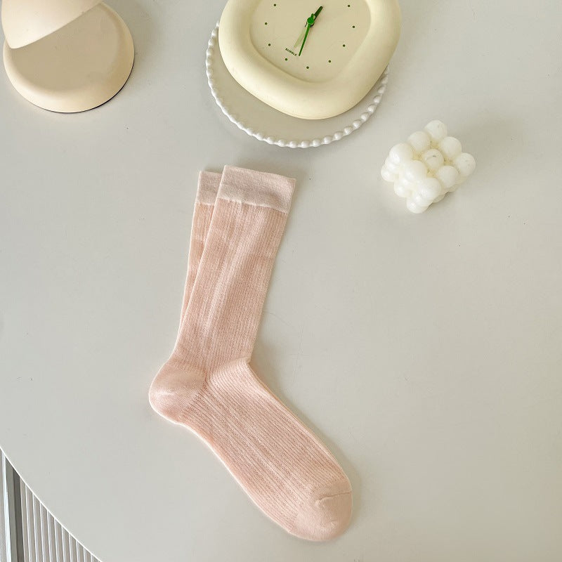 Ballet Slouch Crew Socks | Breathable Summer Mid-Calf for Women