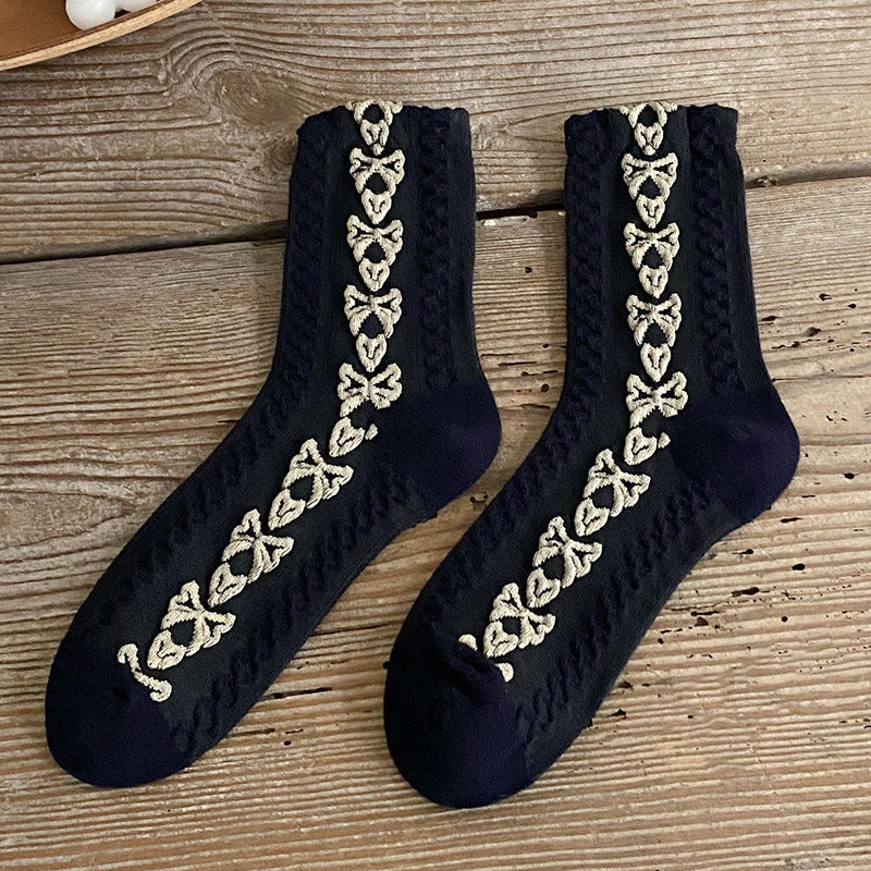 Vintage Patterned Crew Socks | Retro Academy Women's Socks