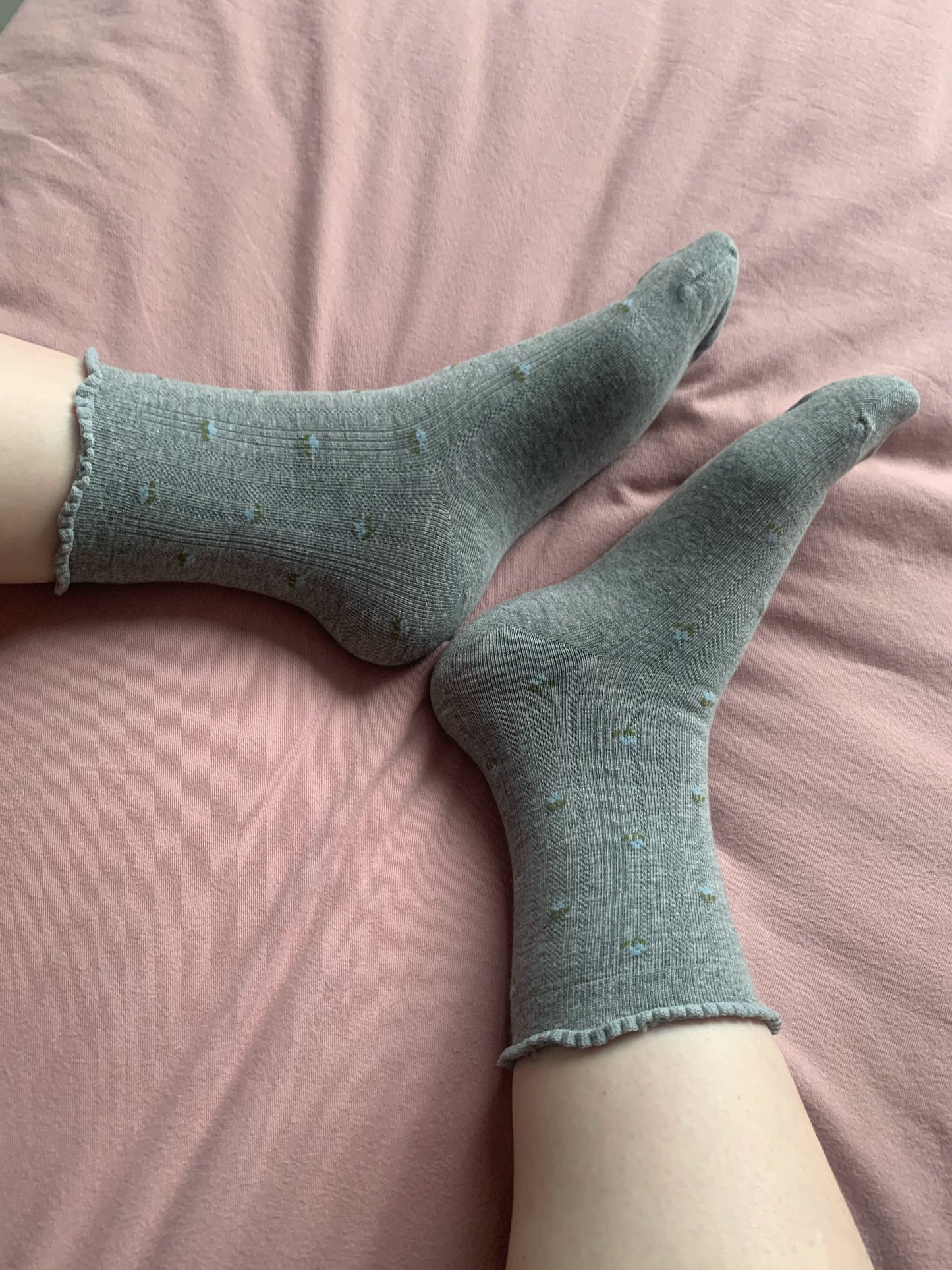 Women's Bow Pattern Crew Socks | Thin Breathable Spring Summer Socks