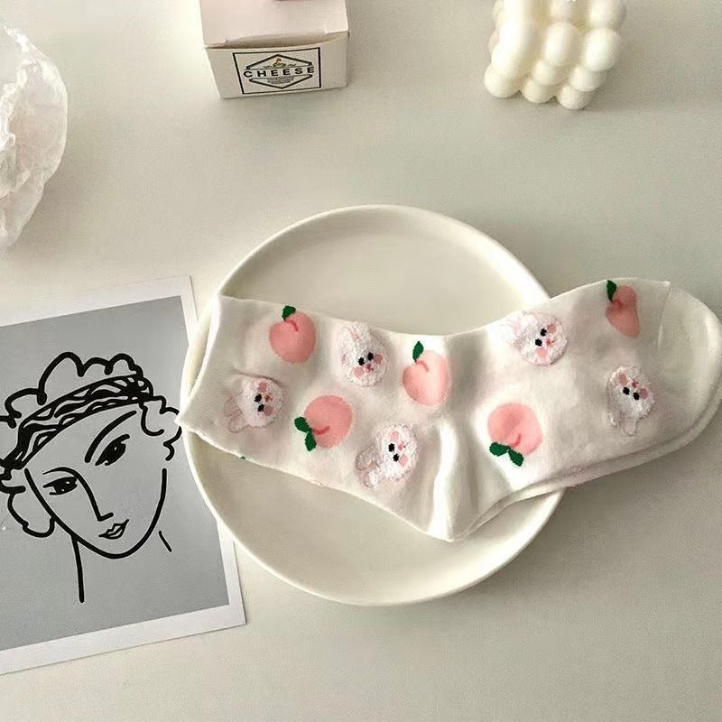 Cute Cartoon Cotton Crew Socks | Soft Novelty Socks for Women