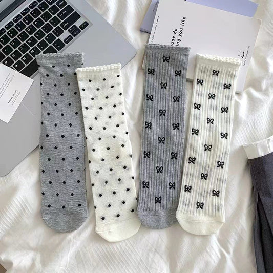Women's Patterned Mesh Crew Slouch Socks | Balletcore Summer Socks