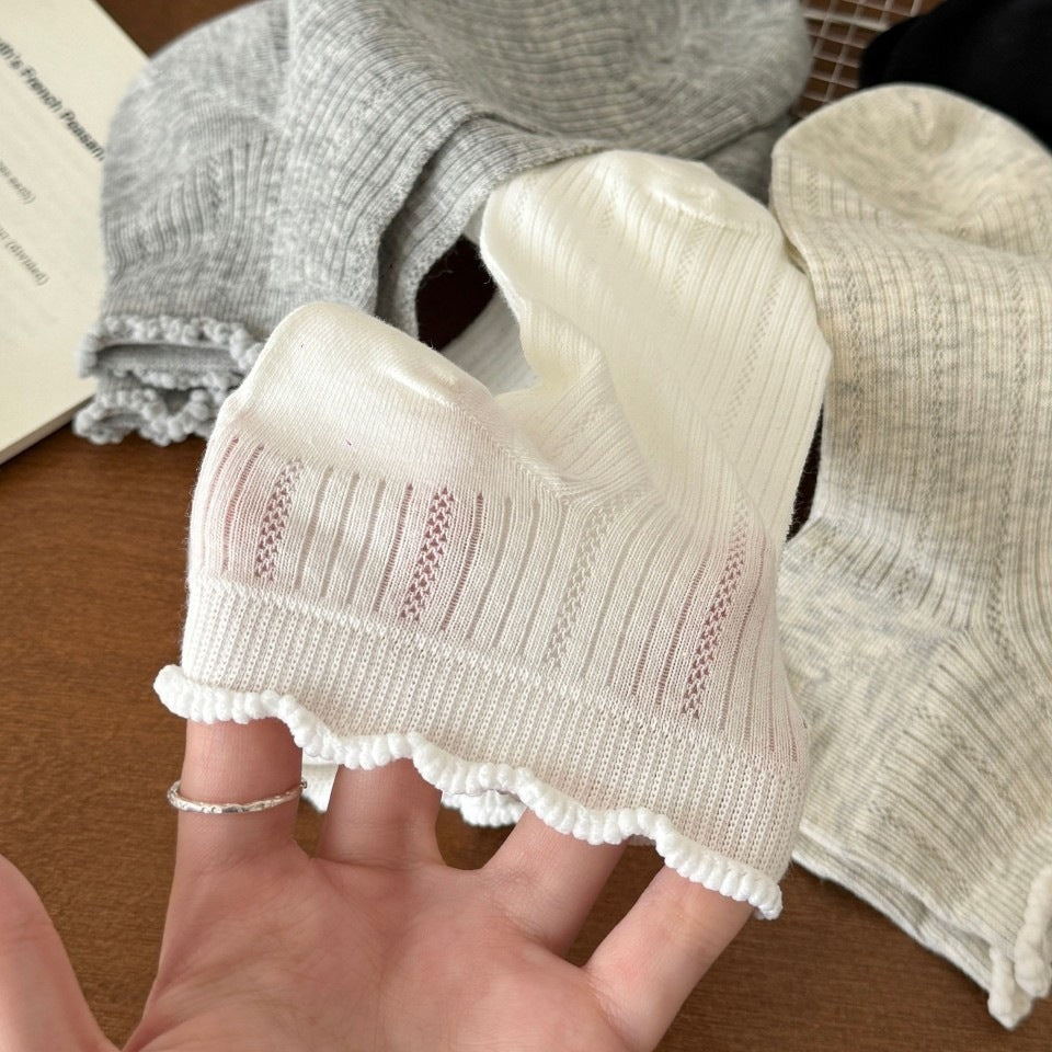 Breathable Mesh Ankle Socks for Women | Thin Summer Socks