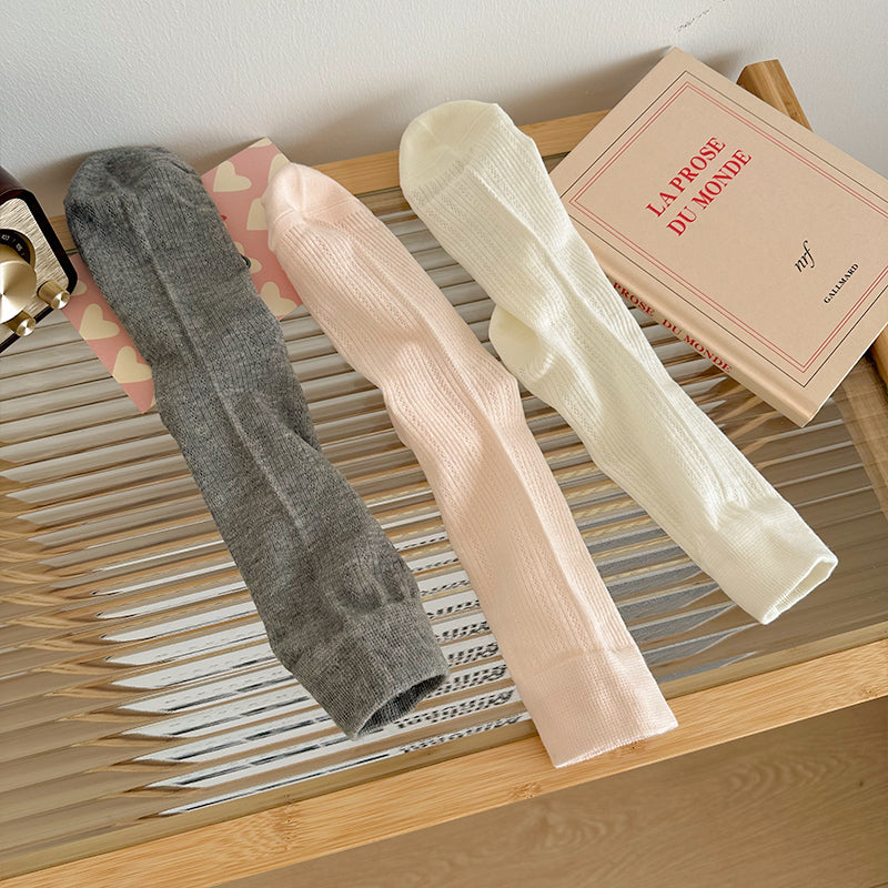 Breathable Balletcore Crew Socks | Slouch Mesh Summer Socks for Women