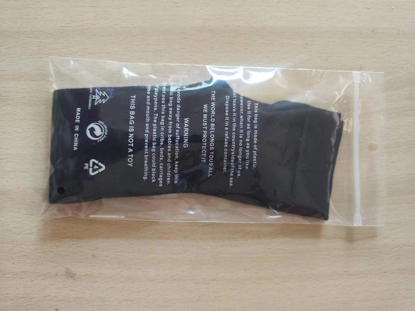 Clear PE Zipper Bags for Single Pair Socks Packaging