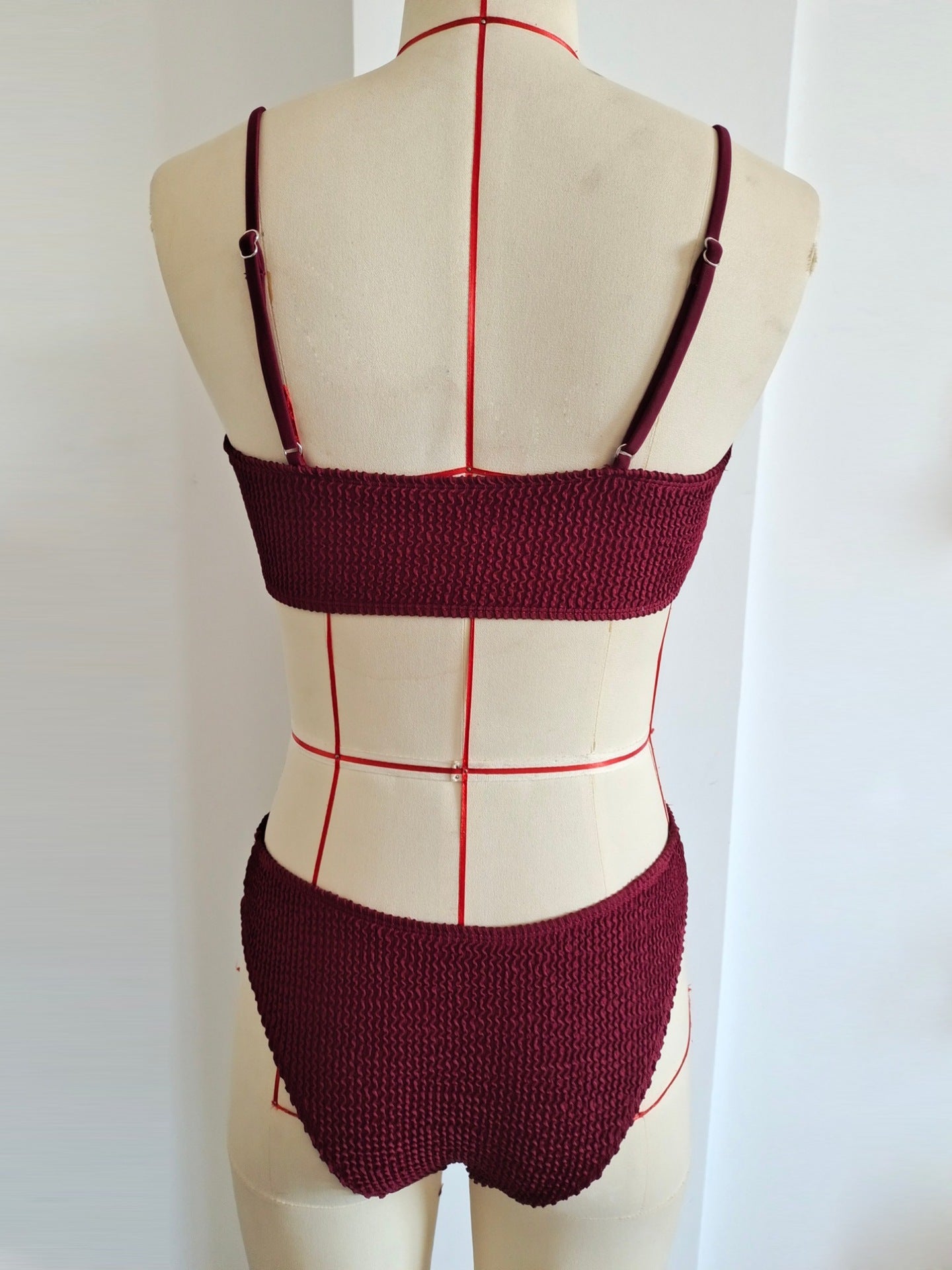 High Waisted Solid Textured Bikini | Sexy Flattering Women's Swimwear