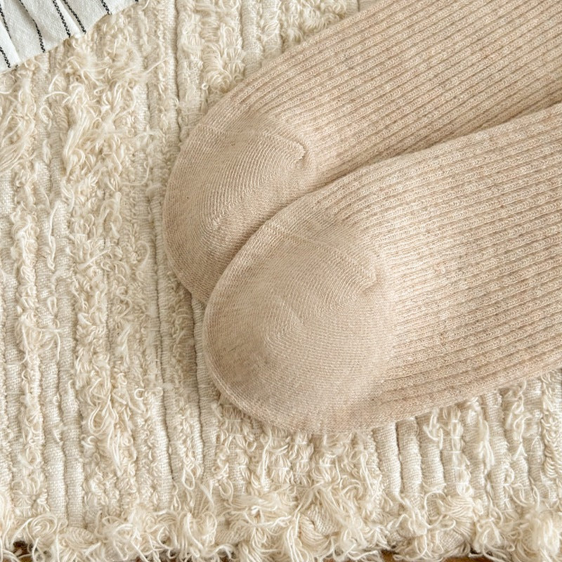Women's Cotton Crew Socks | Embroidered Neutral Fall Socks