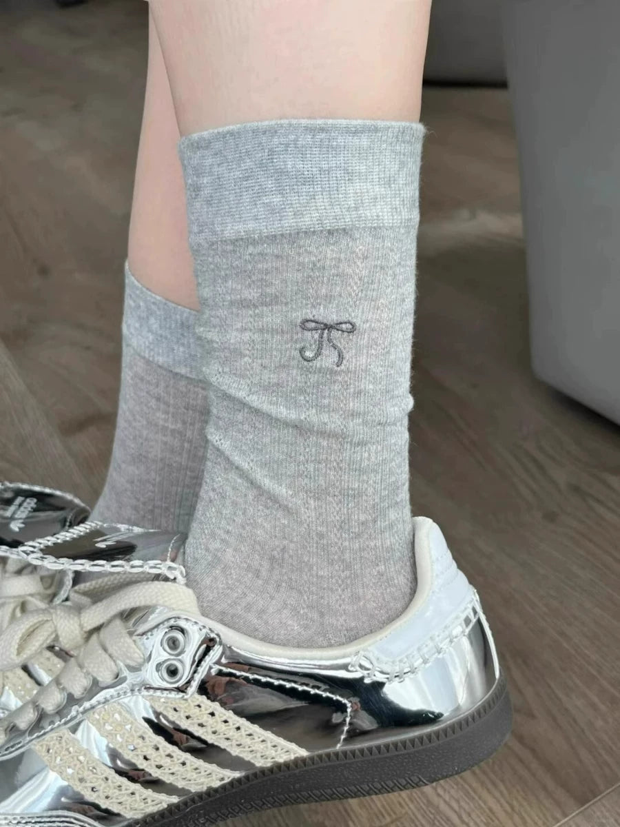 Ballet Bow Cotton Crew Socks | Breathable Summer Socks for Women