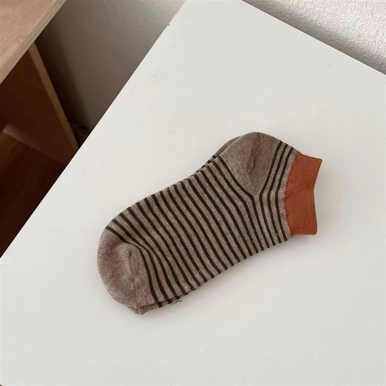 Striped Ankle Socks for Women | Color Block Cotton Casual Socks