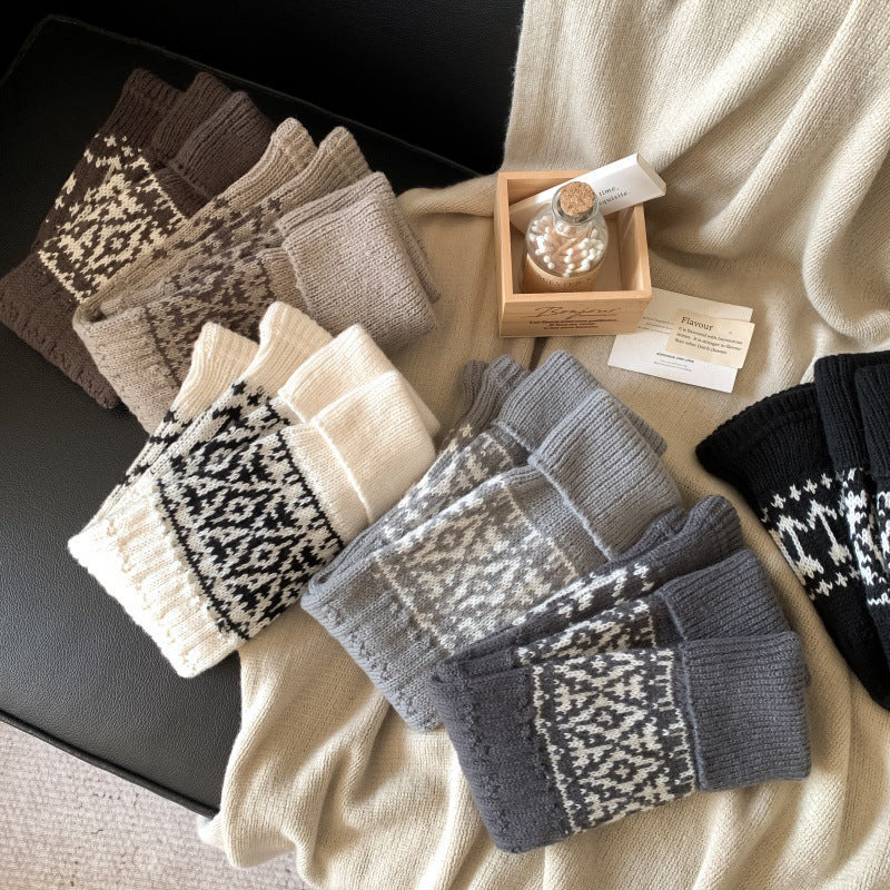 Fair Isle Knit Slouch Leg Warmers | Cozy Socks for Women