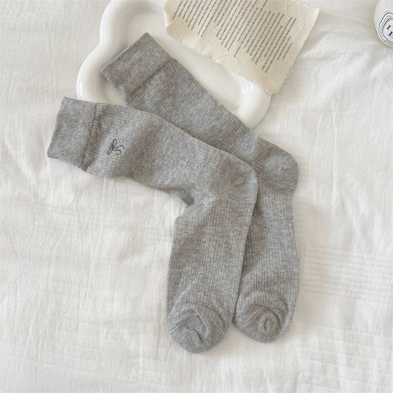 Ballet Bow Cotton Crew Socks | Breathable Summer Socks for Women