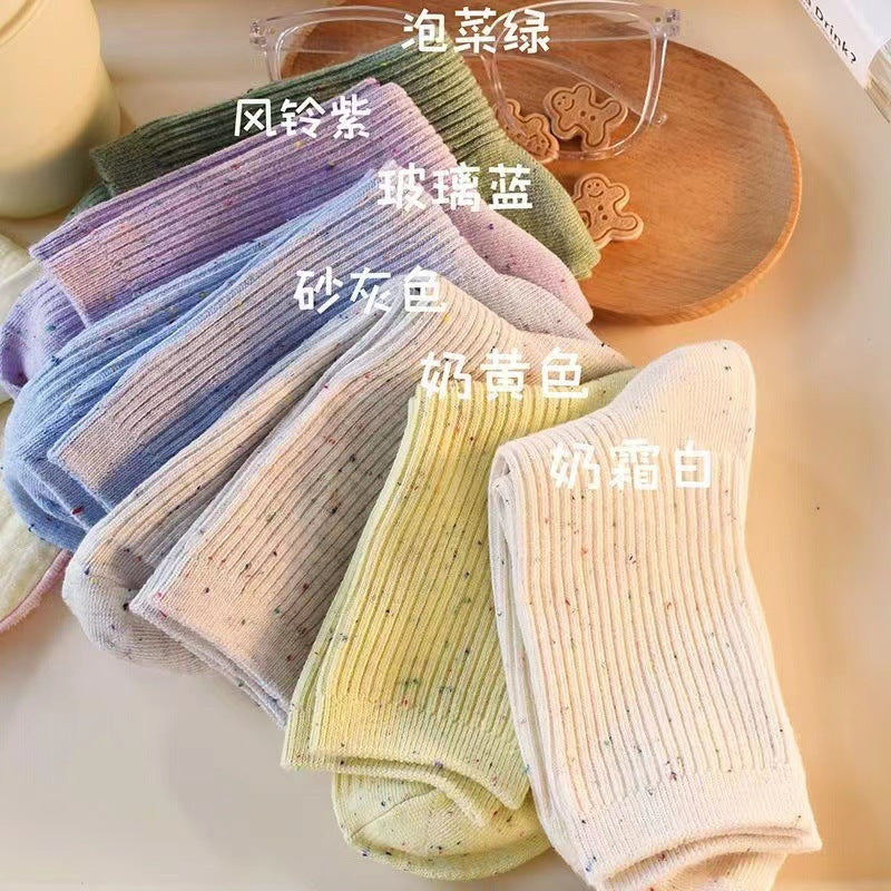 Speckled Cotton Crew Socks for Women | Everyday Mid Calf Socks