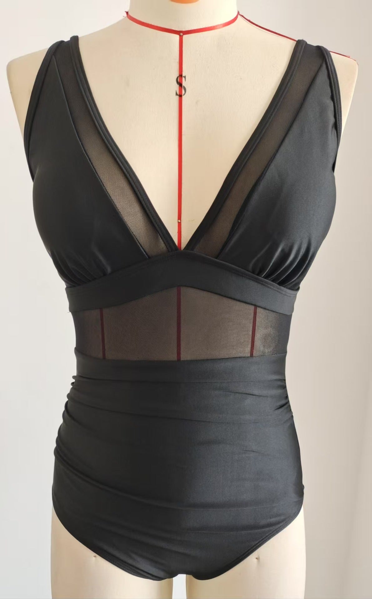 Sheer Mesh Sexy Black One-Piece Swimsuit | Women's Beach Swimwear