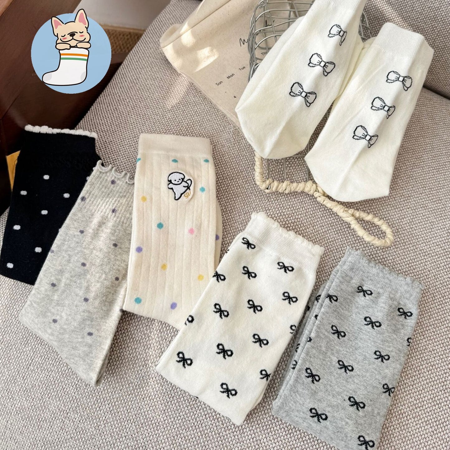 Cute Patterned Cotton Crew Socks for Women | Sweet Everyday Socks