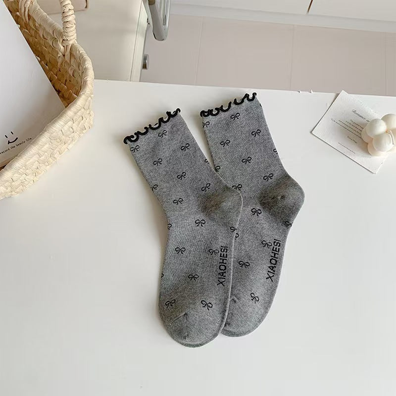 Vintage Ruffled Crew Socks | Cute Patterned Women's Everyday Socks