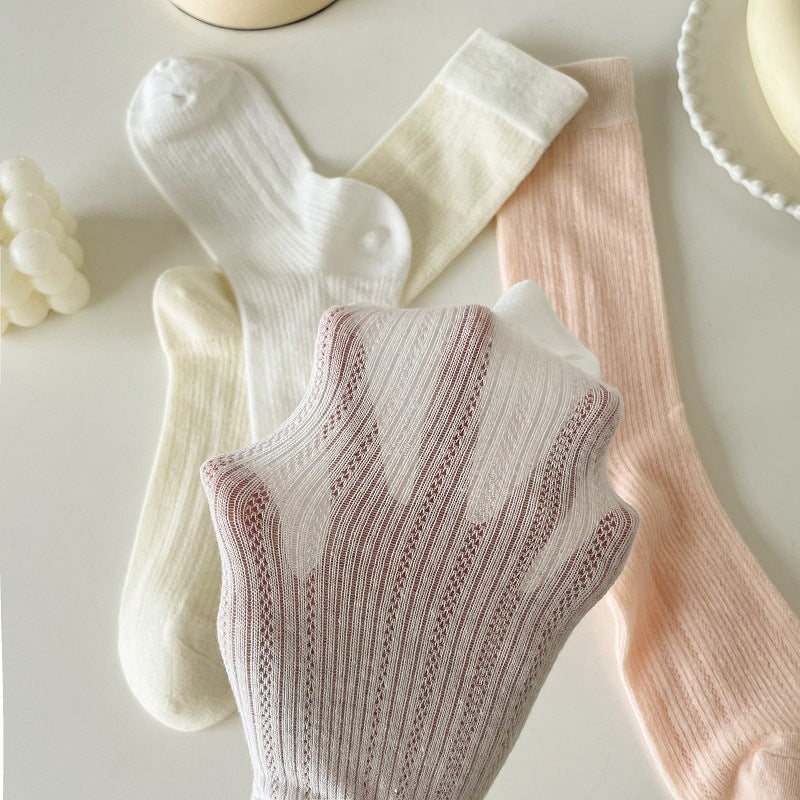Ballet Slouch Crew Socks | Breathable Summer Mid-Calf for Women