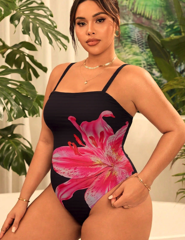 Plus Size Floral Printed One-Piece Swimsuit | Women's Swimwear