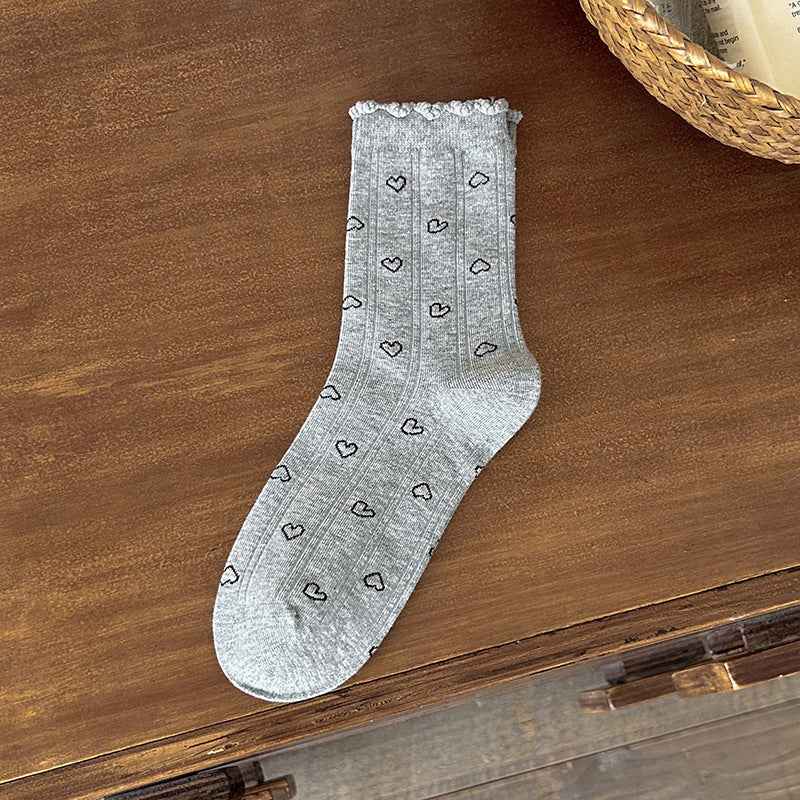 Cute Cotton Crew Socks for Women | Patterned Fall Winter Socks