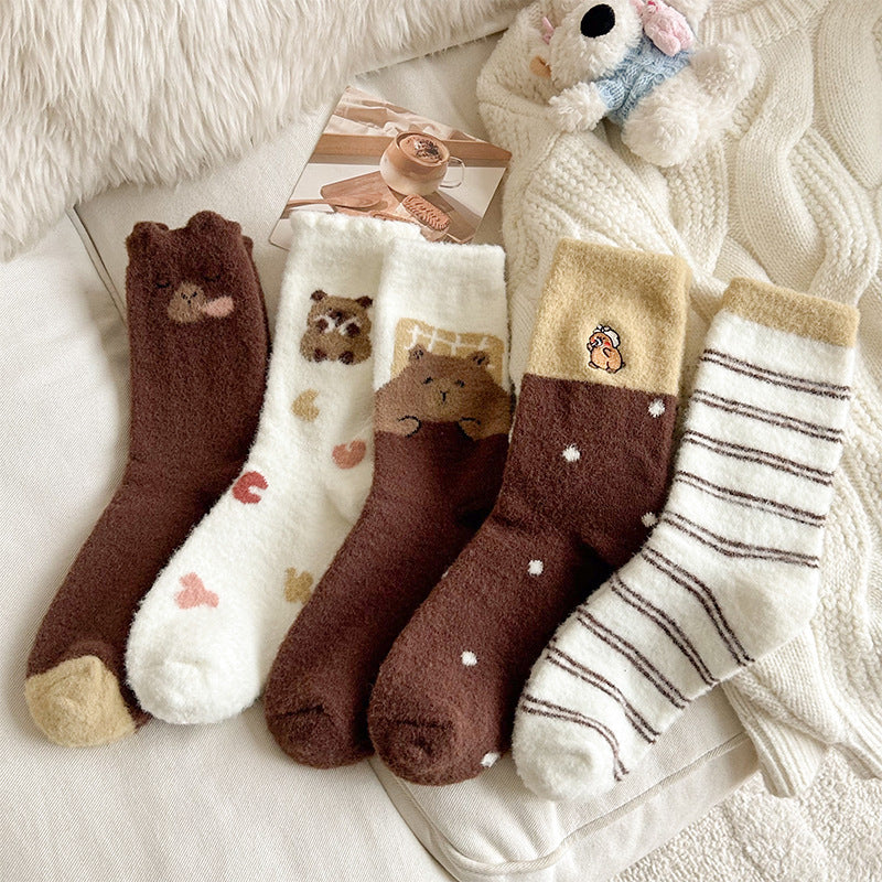 Cute Cozy Fuzzy Crew Socks | Warm Winter Socks for Women
