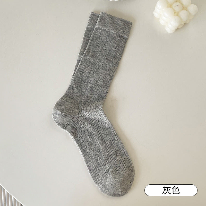 Women's Breathable Mesh Slouch Crew Socks | Thin Summer Solid Socks