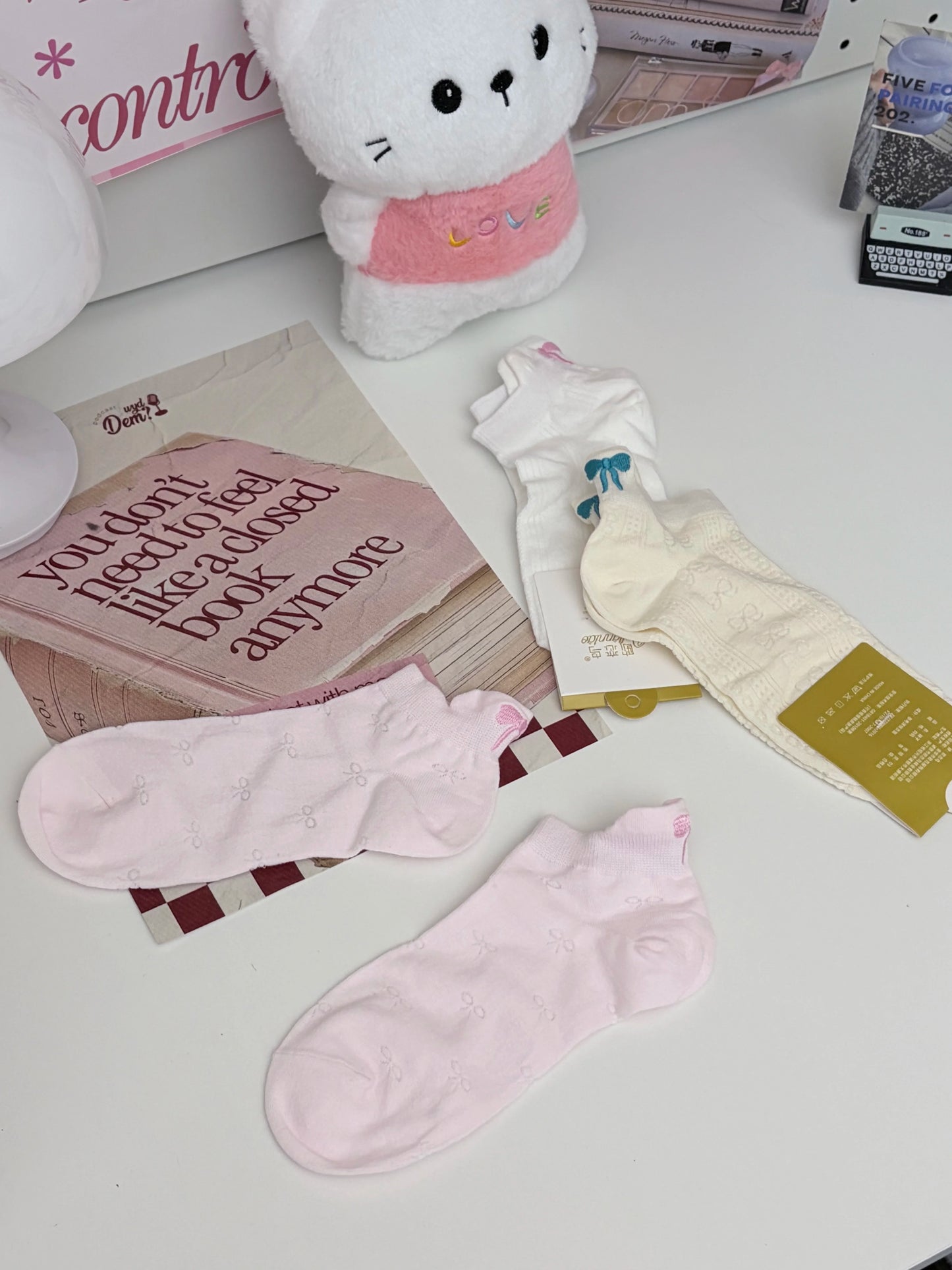 Women's Embroidered Bow Mesh Ankle Socks | Breathable Summer Socks