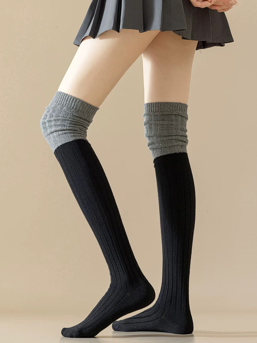 Color Block Striped Over-the-Knee Thigh High Socks For Women