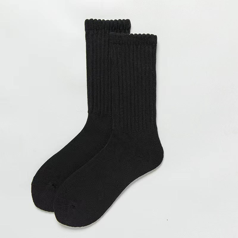 Solid Chunky Slouch Crew Socks | Cozy Casual Socks for Women
