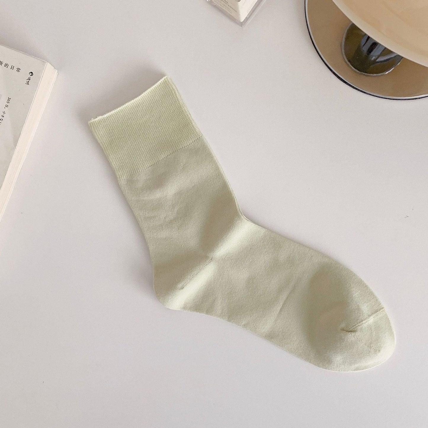 Seamless Cotton Crew Socks for Women | Loose Top Everyday Socks