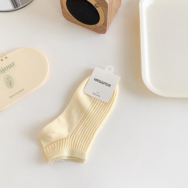 Solid Cotton Ankle Socks for Women | Breathable Everyday Short Socks