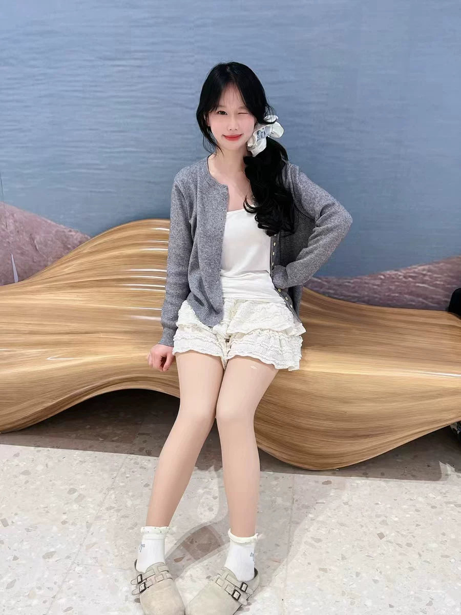 Cute Bow Ruffle Ankle Socks for Women | Balletcore Thin Warm Weather Socks