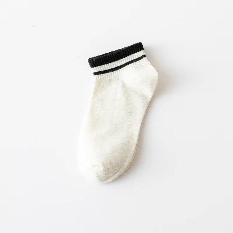 Striped Ankle Socks for Women | Breathable Cotton Casual Summer Socks
