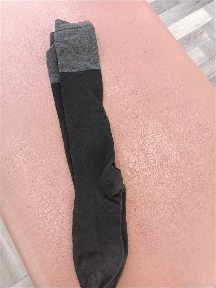 Women's Black Grey Color Block Knee Socks | Trendy Everyday Wear