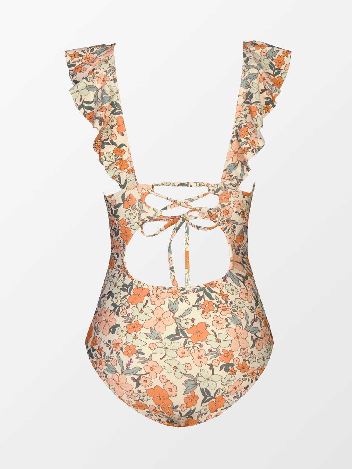 Ruffled Deep V One-Piece Swimsuit | Chic Vacation Swimwear