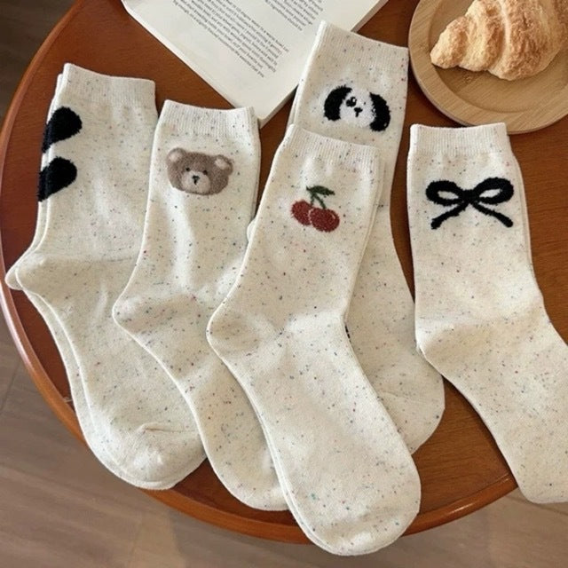 Cute Novelty Cotton Crew Socks for Women | Trendy Patterned Socks