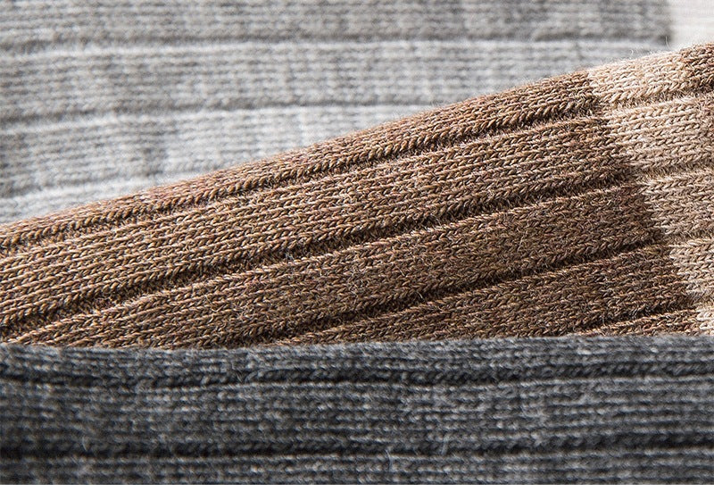 Men's Striped Cotton Crew Socks | Breathable All-Season Everyday