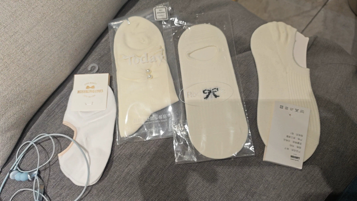 Non-Slip Cotton No-Show Socks for Women | Invisible Low Cut