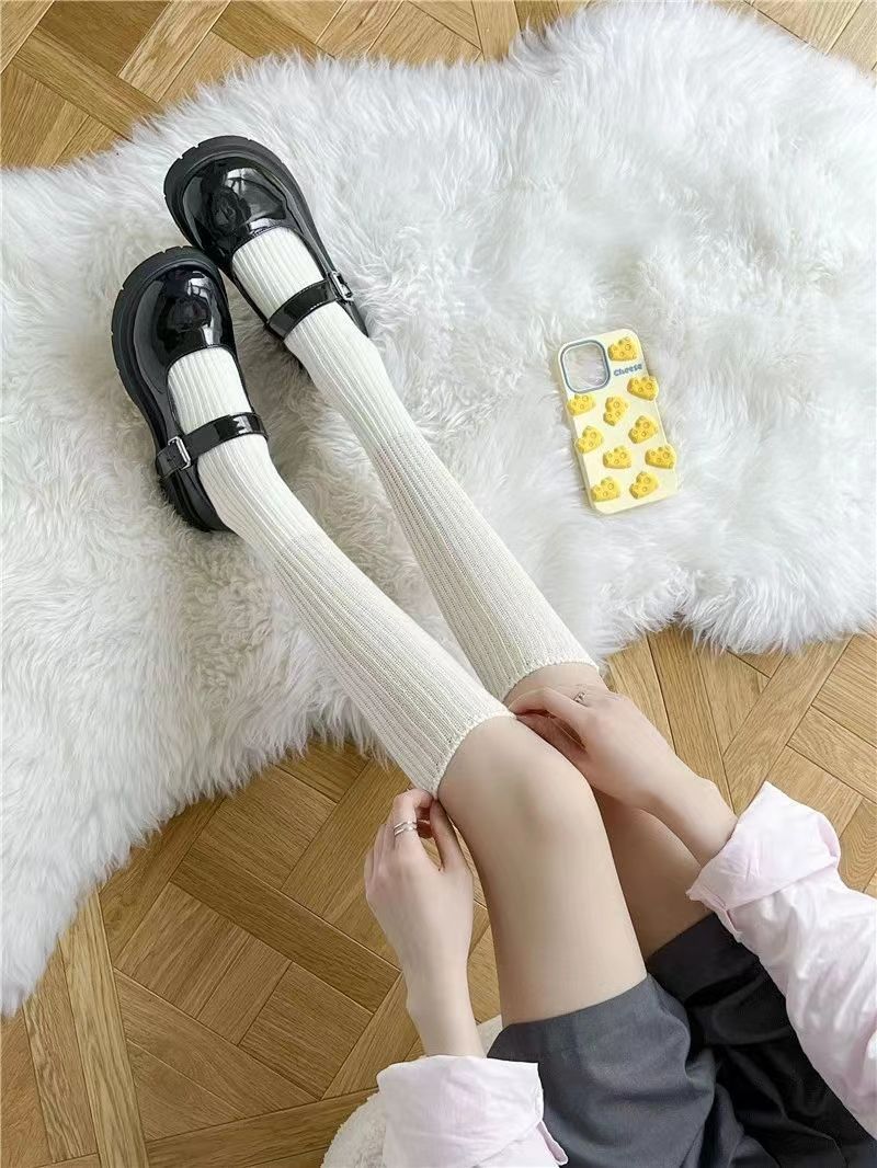Slouch Knee High Crew Socks | Vertical Striped Slimming Socks for Women