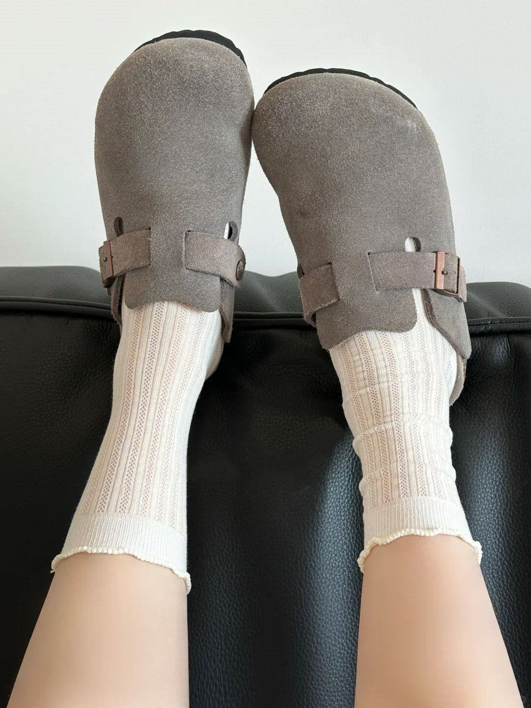 Breathable Mesh Ruffled Crew Socks for Women | Lightweight Summer Socks