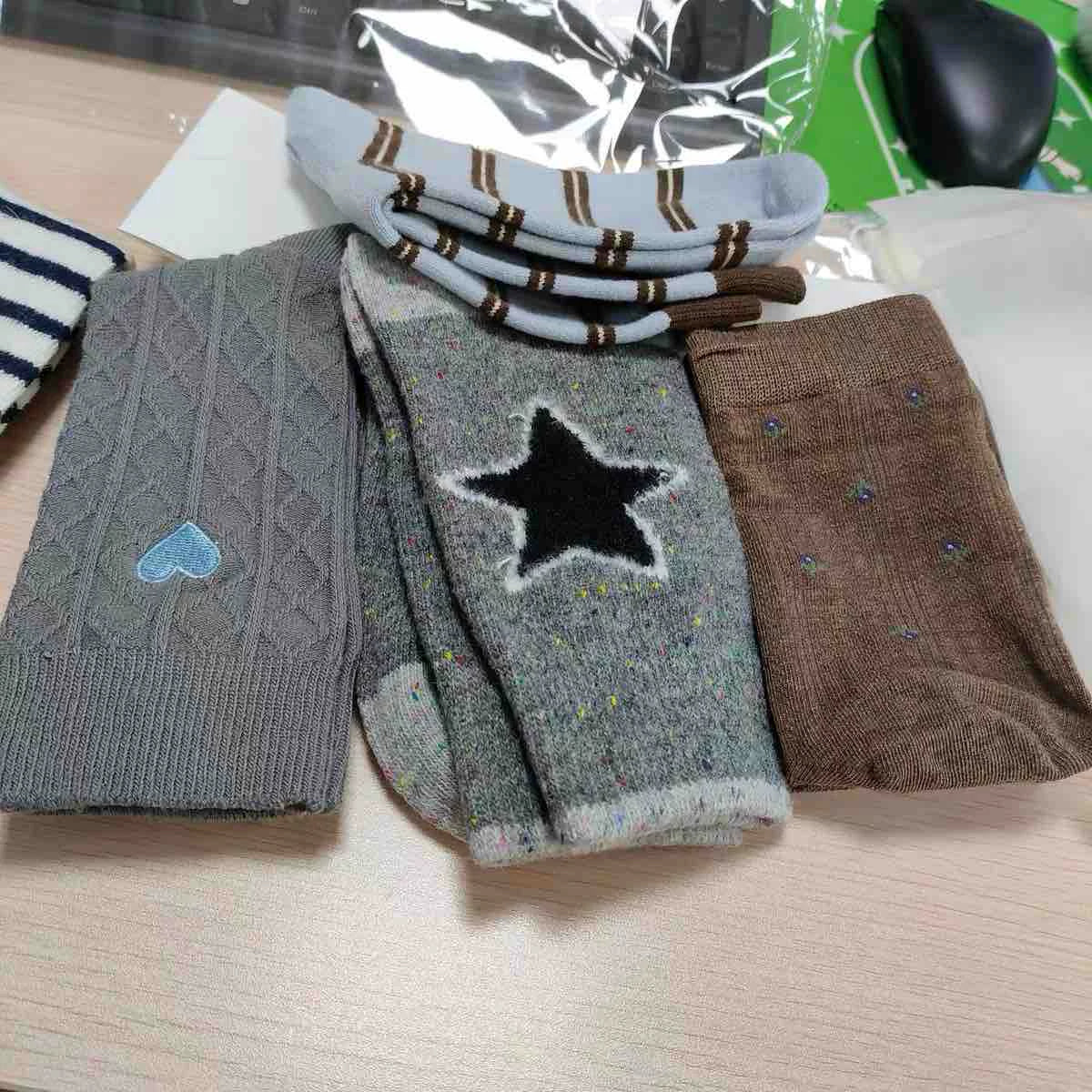 Retro Polka Dot Colorblock Crew Socks for Women