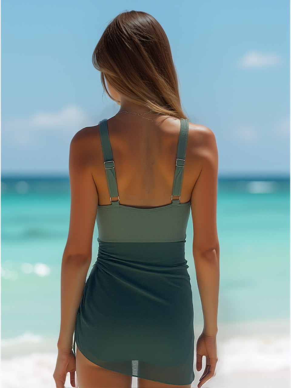 Sexy Skirted One-Piece Swimsuit | Modern Chic Beach Swimwear
