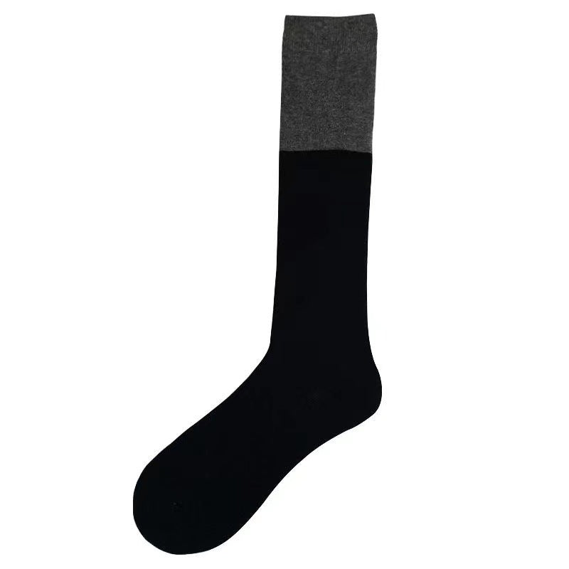 Women's Black Grey Color Block Knee Socks | Trendy Everyday Wear