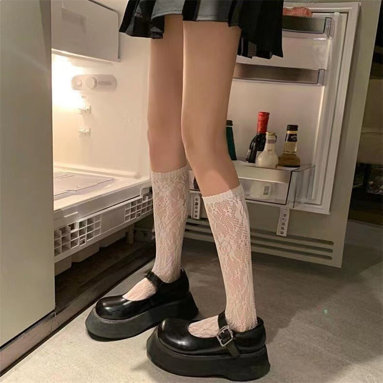 Lace Knee High Socks for Women | Sheer Breathable Summer Socks